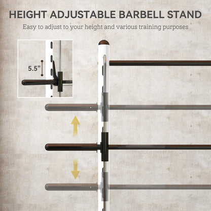 Squat Rack With Pull Up Bar And Barbell Bar Adjustable Bench Press Multi-Function Weight Lifting Half Rack, White