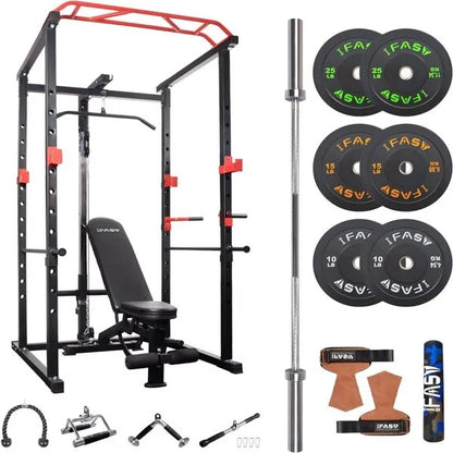 Home Gym Sets Multi-functional Power Cage, Home Adjustable Pull up Squat Rack