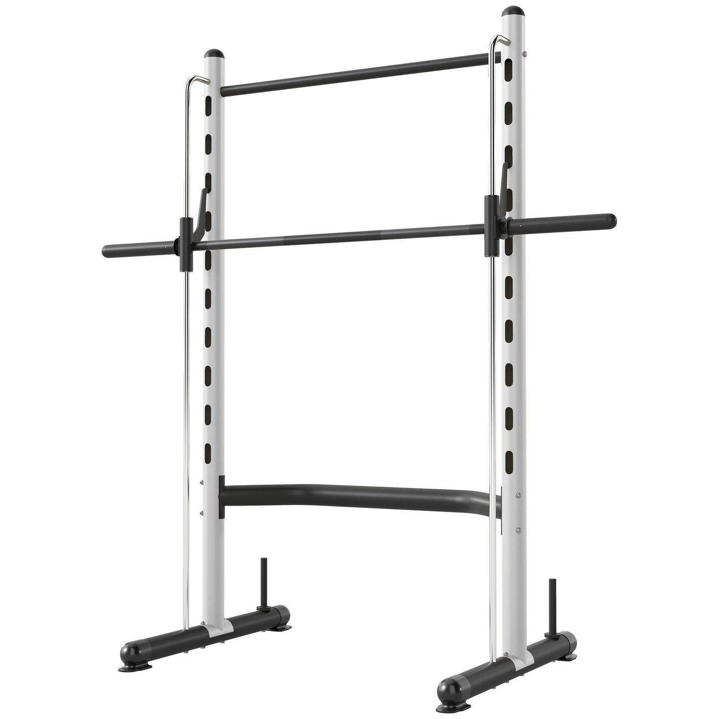 Squat Rack With Pull Up Bar And Barbell Bar Adjustable Bench Press Multi-Function Weight Lifting Half Rack, White